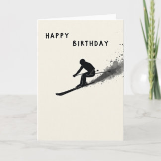 Cartão de Aniversário de Esqui Arte Aventura
