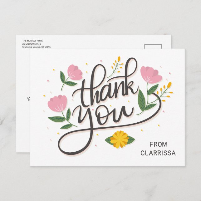 cartão de aniversário de estilo moderno (Frente/Verso)