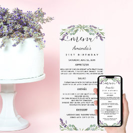 Cartão de aniversário de eucalipto violeta com lav
