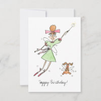 Cartão de aniversário de fada da menina