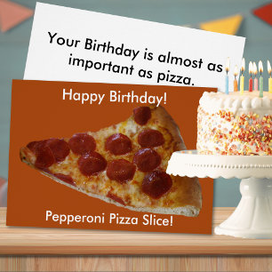 Cartão de Aniversário de Fatia de Pizza de Peppero