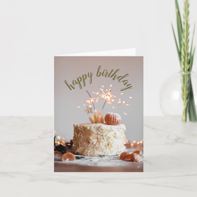 Cartão de aniversário de felicidade dobrado (Frente)