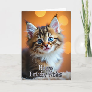 Cartão de Aniversário de Felino Fofo