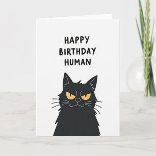 Cartão de Aniversário de Felino Mal-humorado