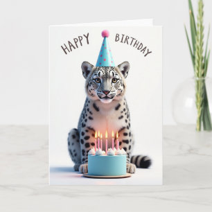 Cartão de Aniversário de Felino Manchado
