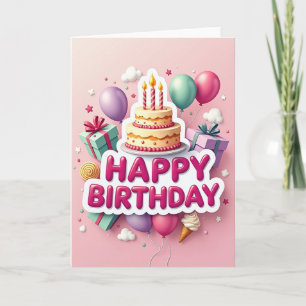 Cartão de Aniversário de Festa