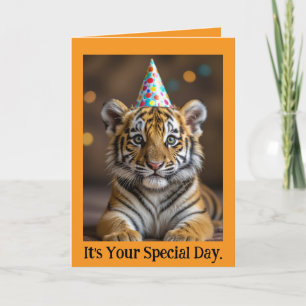 Cartão de Aniversário de Filhote de Tigre