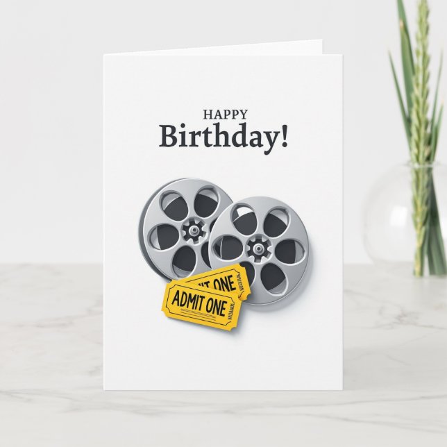 Cartão de Aniversário de Filme Clássico (Frente)