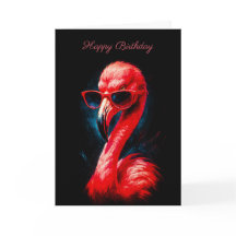 Cartão de Aniversário de Flamingo Fabuloso com Ócu