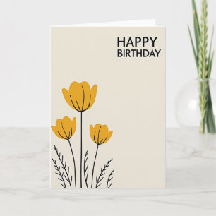 Cartão de Aniversário de Flor Amarela
