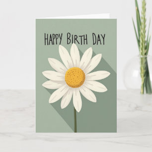 Cartão de Aniversário de Flor Gráfica