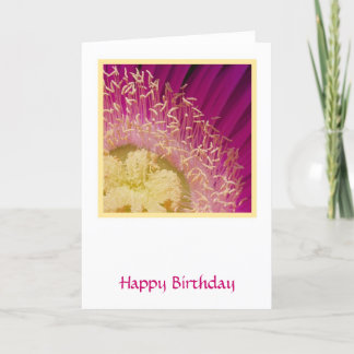 Cartão de Aniversário de Flor Rosa Brilhante