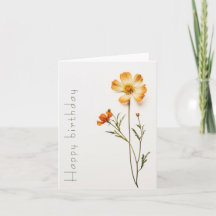 Cartão de Aniversário de Flor Silvestre Simples