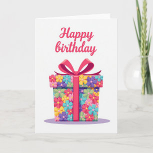 Cartão de Aniversário de Flor Vibrante