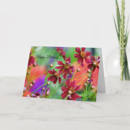 Cartão de Aniversário de Flores Selvagens