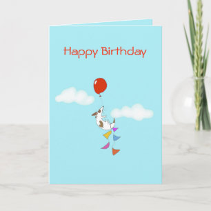 Cartão de aniversário de flutuação do filhote