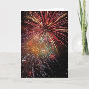 cartão de aniversário de fogos de artifício