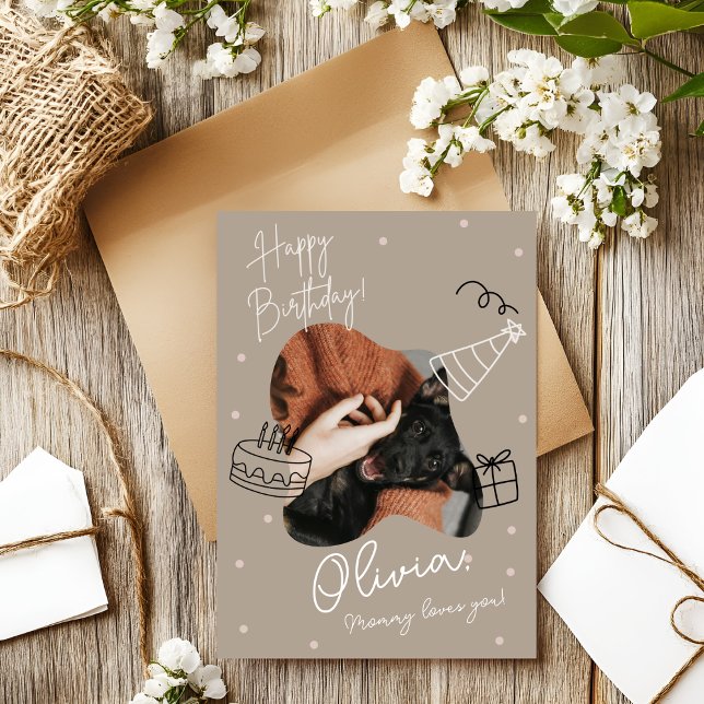 Cartão de aniversário de foto de animal de estimaç (Criador carregado)