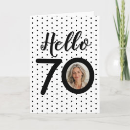 Cartão de Aniversário de Foto de Pontos Pretos e B