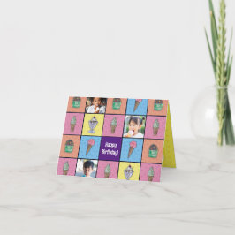 Cartão de Aniversário de Foto do Sorvete Personali