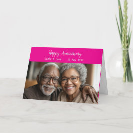 Cartão de Aniversário de Foto Dobrada Rosa