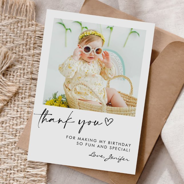 Cartão de Aniversário de Foto Moderna (Criador carregado)