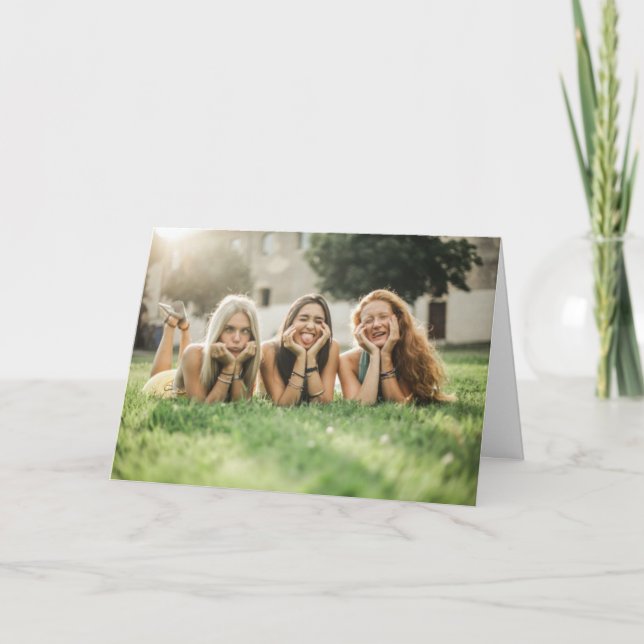 Cartão de Aniversário de Foto Personalizado (Frente)