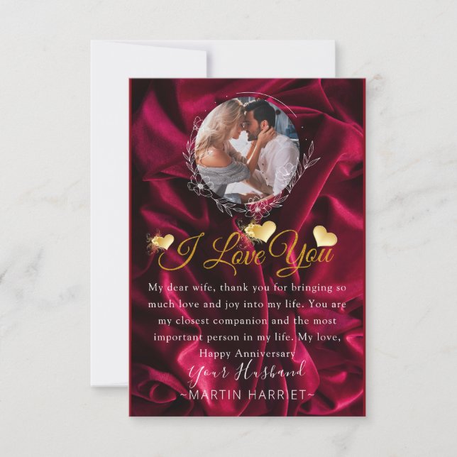 Cartão de Aniversário de Foto Romântica Eu Te Amo (Frente)