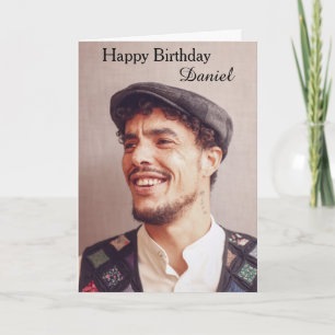 Cartão de Aniversário de Foto Simples Moderno