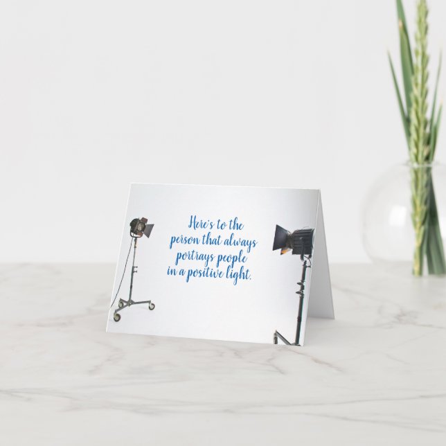 Cartão de Aniversário de Fotógrafo Luz Positivo (Frente)