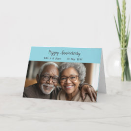 Cartão de aniversário de fotos de aniversário azul