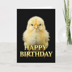 CARTÃO DE ANIVERSÁRIO DE FRANGO EM CLOSEUP NEGRITO