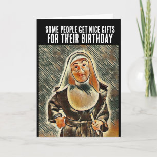 CARTÃO DE ANIVERSÁRIO DE FREIRA CATÓLICA ENGRAÇADO