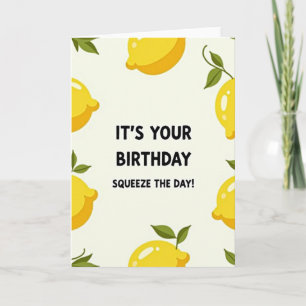 Cartão de Aniversário de Fruta Amarela