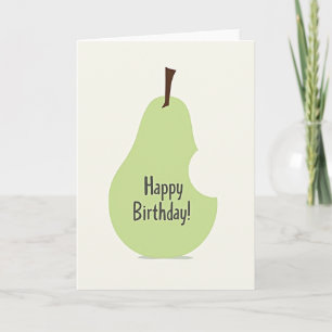 Cartão de Aniversário de Fruta Mordida Jovial