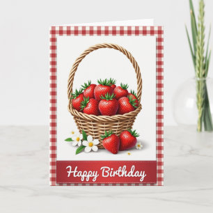 Cartão de Aniversário de Frutas Silvestres Rústico