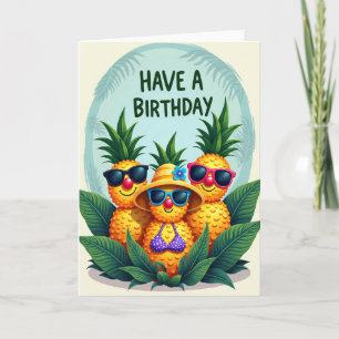 Cartão de Aniversário de Frutas Tropicais