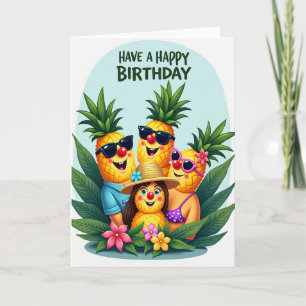 Cartão de Aniversário de Frutas Tropicais