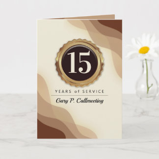 Cartão de aniversário de funcionário com selo dour