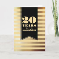 Cartão de aniversário de funcionário do Faux gold 