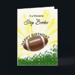 Cartão de Aniversário de Futebol do Step Brother<br><div class="desc">Dê ao seu irmão escalão de futebol um cartão de futebol com um tema de futebol explosivo! Uma bola de futebol com as palavras "a um maravilhoso irmão mais velho".</div>