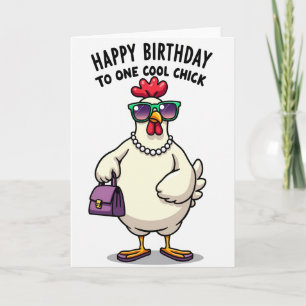 Cartão de Aniversário de Galinha Legal