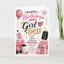 Cartão de Aniversário de Garota Chefe para Filha