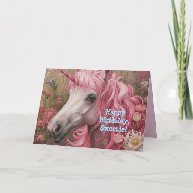 CARTÃO DE ANIVERSÁRIO DE GAROTA UNICORN (Frente)