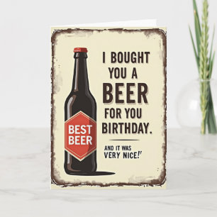 Cartão de Aniversário de Garrafa Vintage