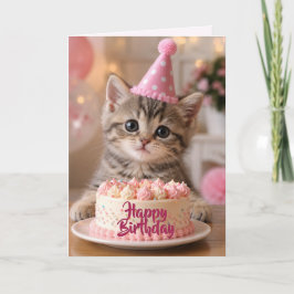 Cartão de Aniversário de Gatinho
