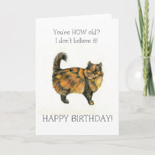 Cartão de Aniversário de Gato Castanho Tabby