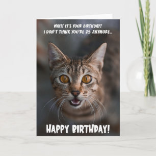 Cartão de Aniversário de Gato Chocado Engraçado