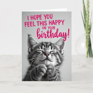 Cartão de Aniversário de Gato Cinza Pacífico