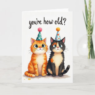 Cartão de Aniversário de Gato Curioso